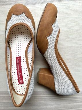 But Another Innocent Tale Vegan Leather Chunky Kitten Heels Retro Rockabilly 6.5